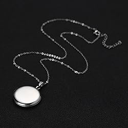 PHOCKSIN Silver Glossy Personalized Round Locket