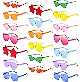 Geopty 10/20/40 Pack Fun Colorful Rimless Party Sunglasses Bulk Retro Funny Glasses Set for Bachelor Party Favors