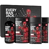 Every Man Jack Deadpool Body Set - Perfect for Every Guy & Marvel-Lover - Bath and Body Marvel Gift Set with Clean Ingredients & Incredible Scents - Includes Body Wash, Shampoo & Deodorant 2-Pack