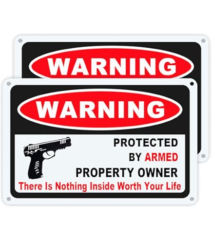 Amazon.com : Warning Sign No Trespassing Owner is Armed and