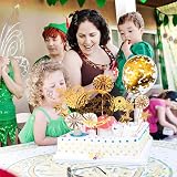 DKBT 13Pcs Gold Cake Toppers Kit Happy Birthday Acrylic Banner Sequins Balloon view 5
