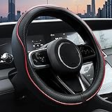 Ouzorp Car Steering Wheel Cover, Microfiber Leather