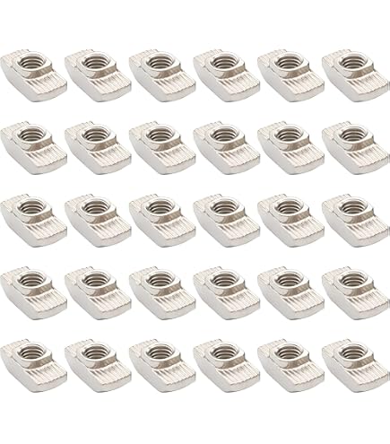 BINZZO 24-Pack 4040 Series M8 T-Slot Nuts – Half Round Roll-In Sliding Nuts For 8mm Aluminum Profile