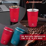 CS COSDDI Travel Mug Insulated Stainless Steel 380 ml Red A Leakproof Lid view 2