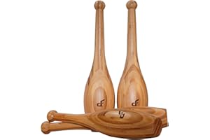 Dangerously Fit Indian Clubs - Pair of Traditional Wooden Clubs - 1lb, 2lb, 3lb & 6lb - Shoulder & Grip Strength & Mobility Fitness Exercise Training - Home & Gym Workout