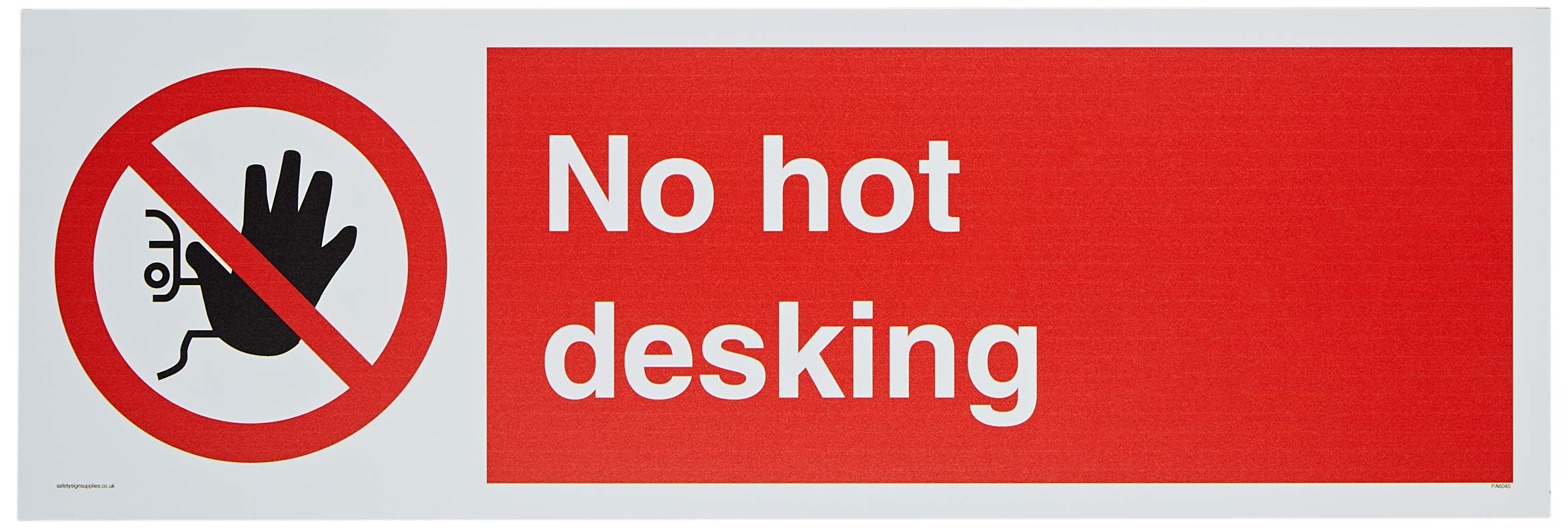 No hot desking sign