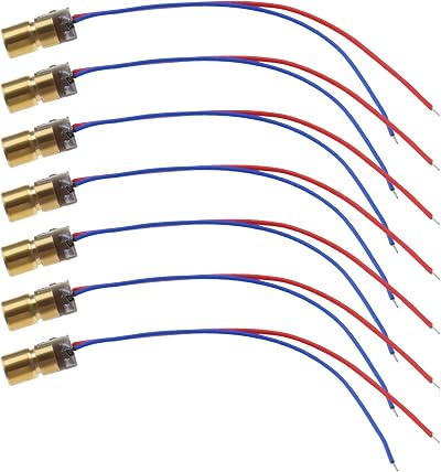OTOTEC 20PCS 5V 650nm Red Dot Laser Diode Head 5mW < 6mm OD 75mm Leads