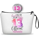 13 Year Old Girl Birthday Gifts for Teen, Makeup Cometic Bag with Mirror | 13th Birthday Gifts for Teenage Girls