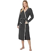 Barefoot Dreams womens Cozychic Ultra Lite Contrast Ribbed Robe