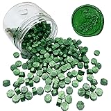 200pcs Metallic Green Wax Seal Beads Pine Green