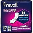Prevail Incontinence Bladder Control Pads for Women, Maximum Absorbency, Regular Length, 192 Count