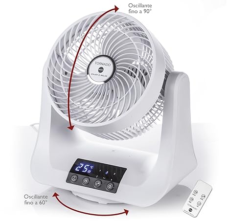 Macom Tornado Ventilator A Doppel Automatische, 45 W, 58.84 Decibel, weiß