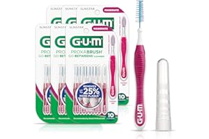 GUM Proxabrush Go-Betweens - Moderate - Interdental Brushes - Soft Bristled Dental Picks for Plaque Removal & Gum Health - Safe for Braces & Dental Devices, 10ct (Pack of 6)