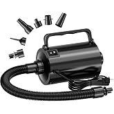 Lotspasie Electric Air Pump with Hose for Inflatables, High Power Inflator Deflator Blow Up Pump with 6 Nozzles, Pool Toy Float Pump for Pool Floats, Air Mattress, Toys, Gym Mat, 320W, 1.5PSI, 120V AC