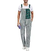 Yuanbang Bib Overalls for Men Adjustable Straps Jumpsuit Striped Women Coveralls with Pockets