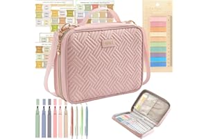 RAIZESTILO Bible Cover for Women Bible Case, Large Bible Bag, Bible Study Supplies Bible Journaling Kit Book Carrying Case with Bible Highlighters Tabs, Valentines Day Christian Gifts for Women（Pink)