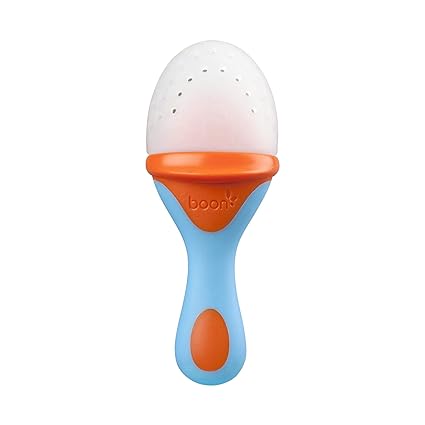 Boon Blue Orange Pulp Silicone Fresh Food Baby Teething Feeder