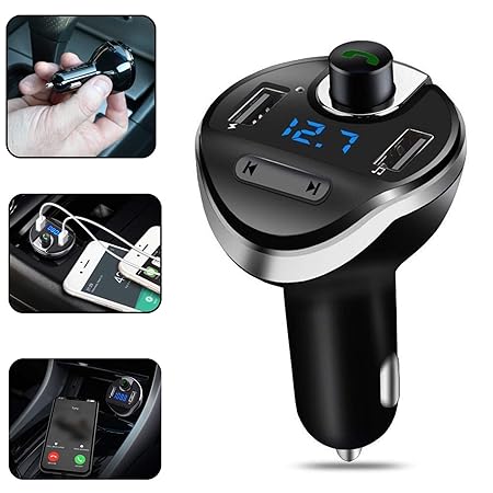 EEEKit Bluetooth FM Transmitter für Autoh?ndler, Wireless Modulator Radio Adapter für iPhone X 8 7 Plus 6S 5S Samsung Android