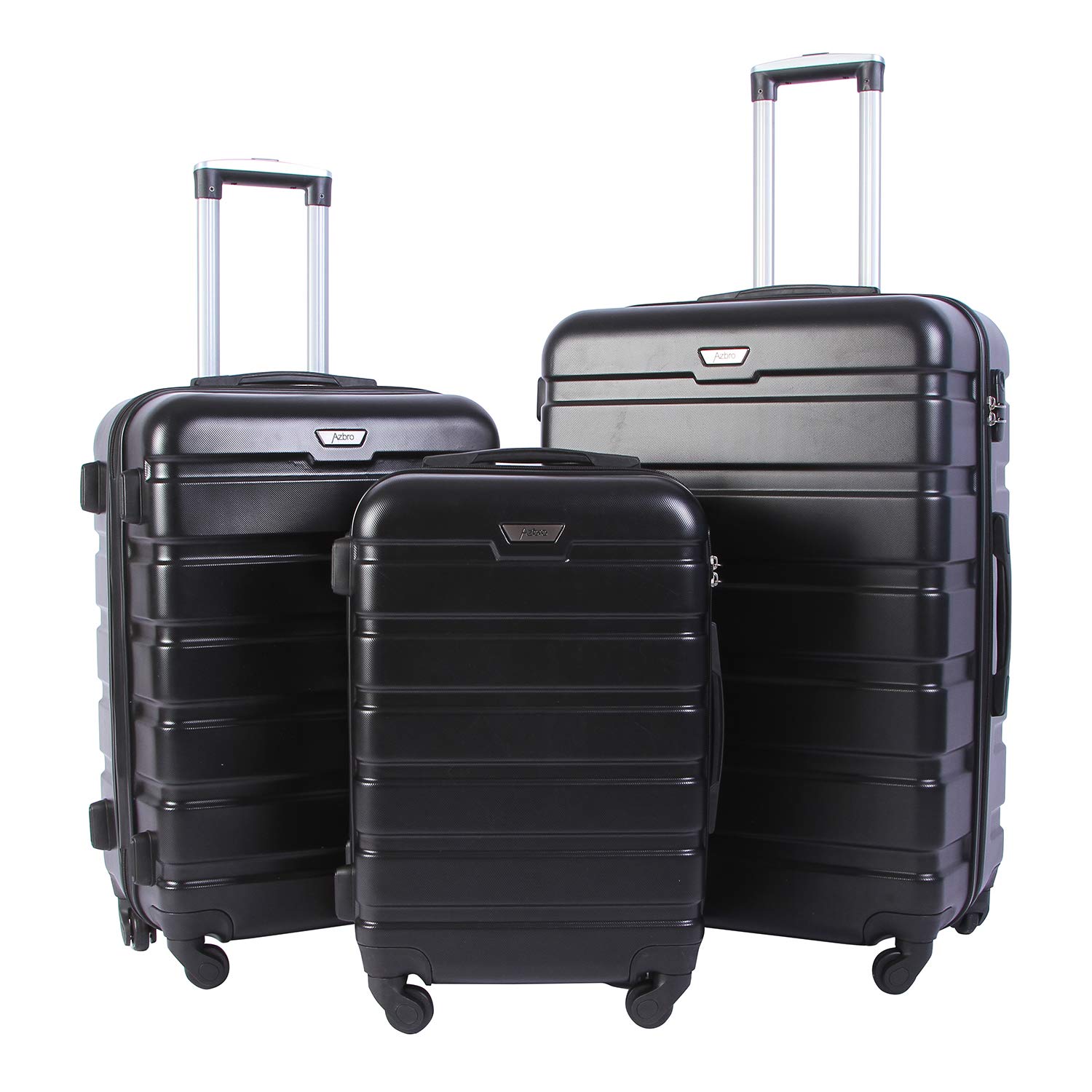 New AZBRO 3 Piece Family Travel Set Suitcase Stripped