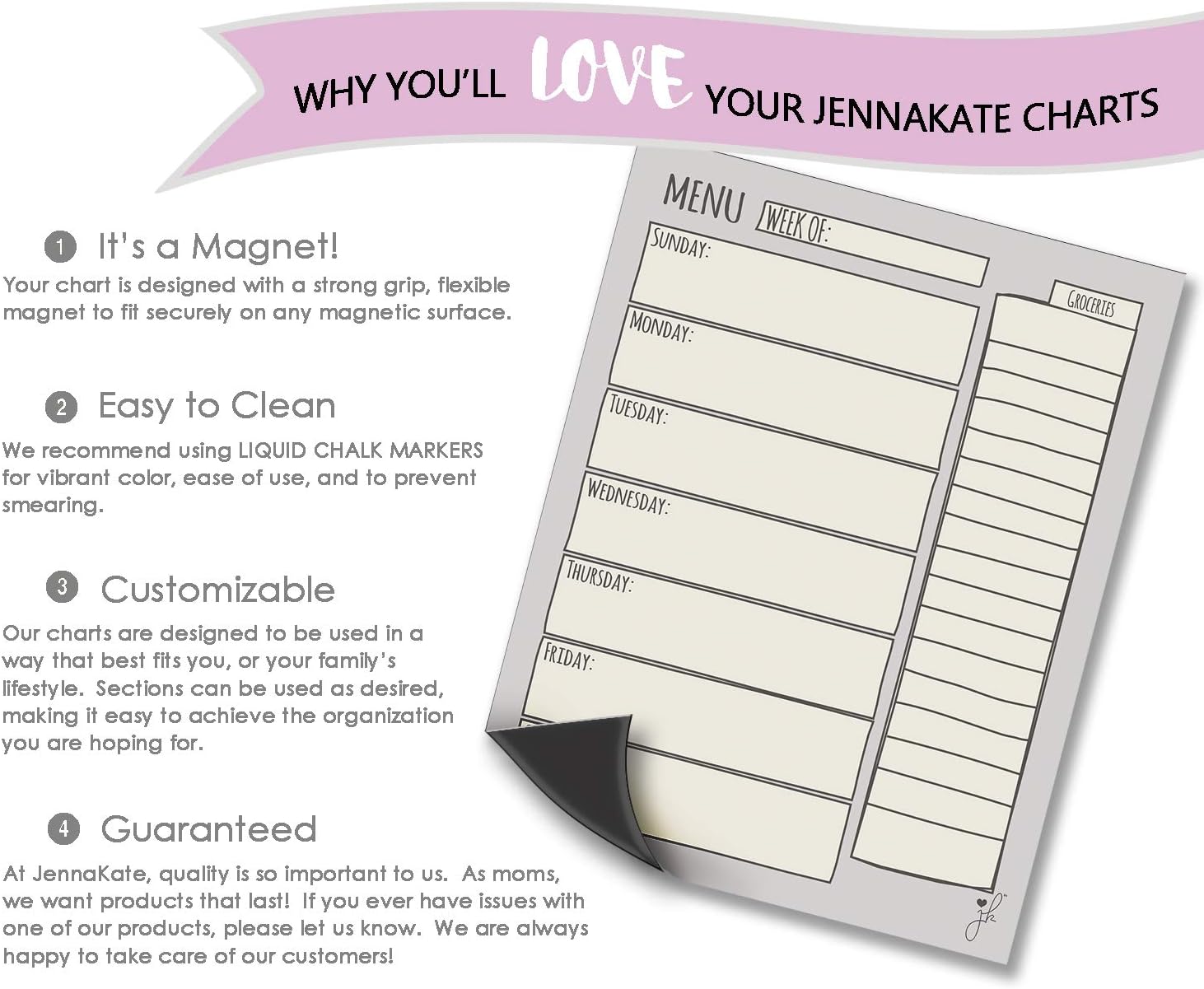 Jennakate - Mint Magnetic Dry Erase Refrigerator Calendar - Monthly Refrigerator Planner - Schedule Board Calendar- Family Command Center -18" x 14" : Office Products