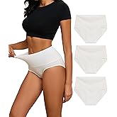 ANLIQI Women's Modal Underwear High Waisted Full Coverage Briefs Soft Stretch Breathable Ladies Hipster Panties Multipack