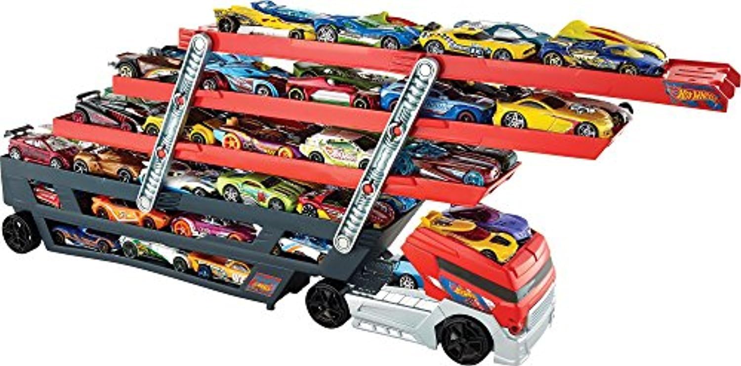 hot wheels mega hauler with 20 cars