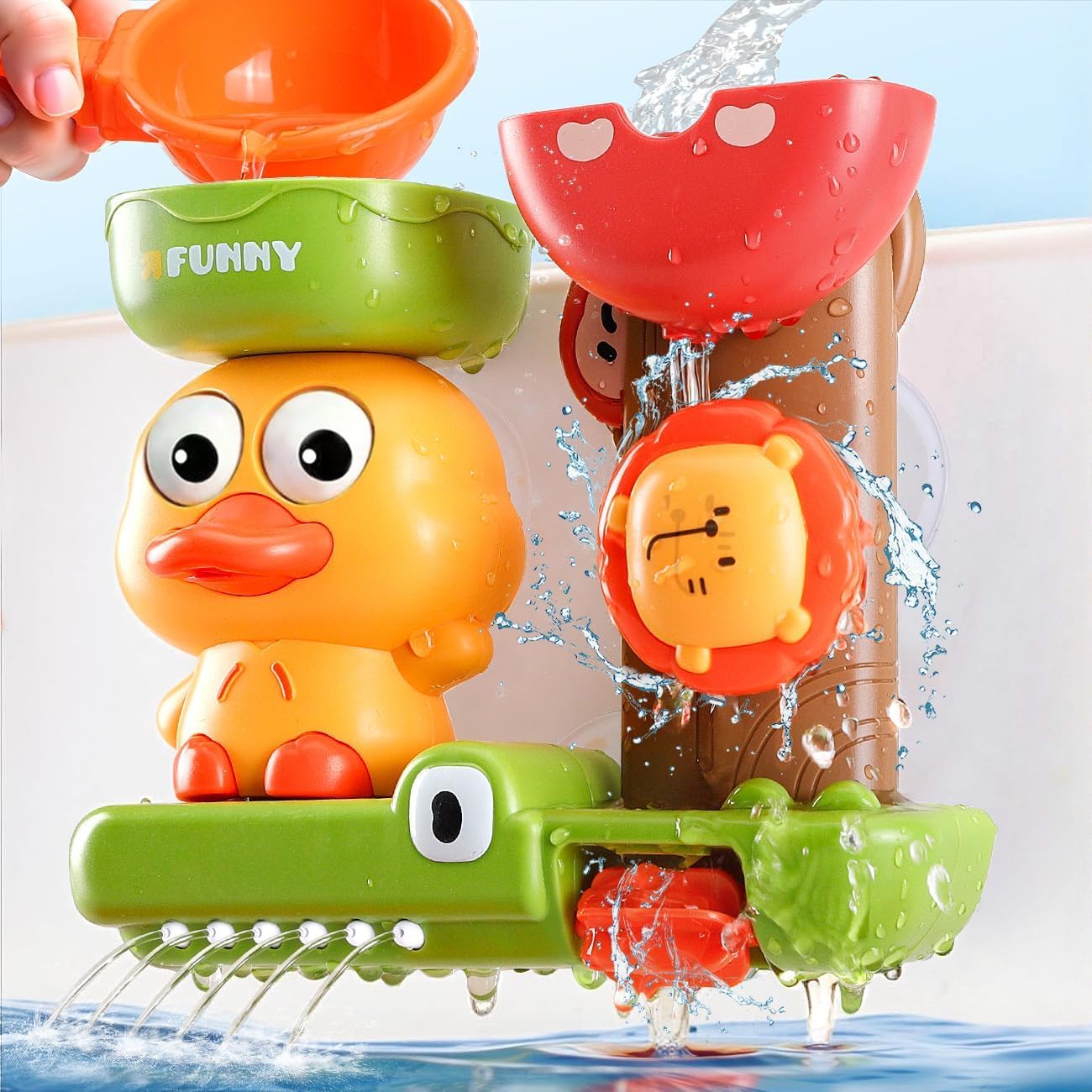 KmmiFF Bath Toys for 1 2 3 Year Old: Baby Bath Toys 12+ Months - Kids Bath Toy for 3 4 Year Olds - Birthday Gifts for 1 2 Year Old Boys Girls Toys Age 1-5