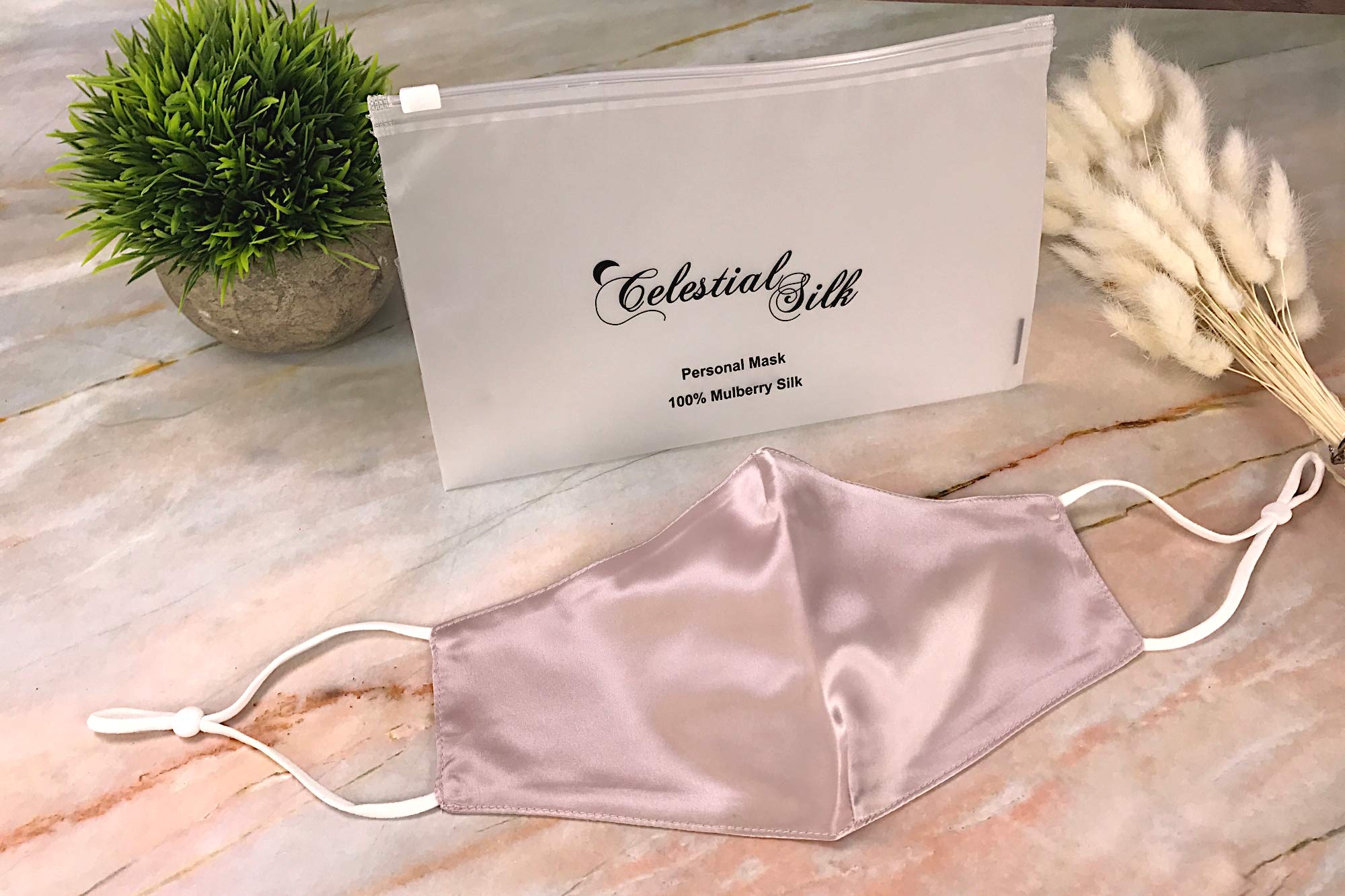 Celestial Silk Reusable Silk Face Mask with Nose Wire Washable Adjustable Silk Face Covering