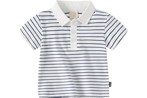 Baby Boys Striped Polo Shirt Toddler Kids Summer School Uniform Shirts Short Sleeve Tee Tops Soft Clothes Outfits