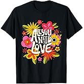The Beatles - All You Need is Love Retro Flowers T-Shirt