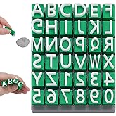 WEBEEDY Alphabet Stamps Set 36 Pcs Uppercase Alphabet Number Stamper Cutter Molds Set for Clay, Fondant Embosser Letter Stamps for Ceramic Polymer Clay Art Tools DIY Cookie Potters Lovers Gift