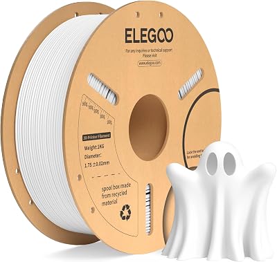ELEGOO PLA+ Filament 1.75mm White 1kg for 3D Printers Tougher+Dimensional