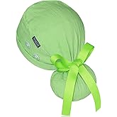 Ponytail Scrub Cap for Women – Solid Fresh Green Surgical Cap with Buttons, Cotton Ponytail Scrub Caps, Adjustable Surgical Hat for Women to Secure Long Hair