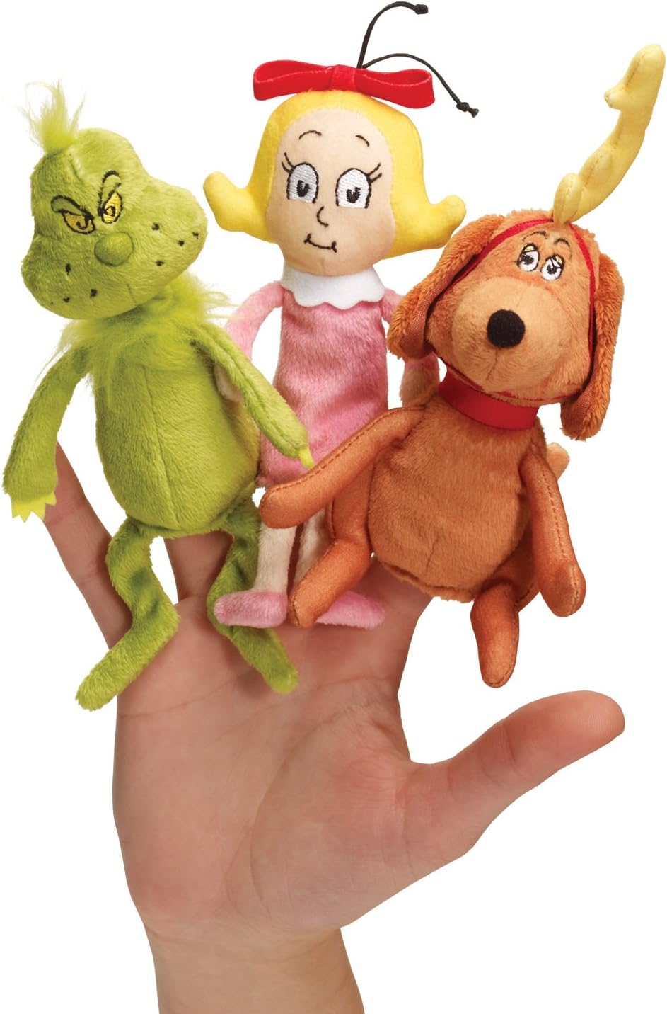 Amazon Com Manhattan Toy Dr Seuss The Grinch Finger Plush Puppet Set Toys Games
