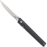 CRKT CEO EDC Folding Pocket Knife: Low Profile Gentleman's Knife, Everyday Carry, Satin Blade, IKBS Ball Bearing Pivot, Liner Lock, Glass Reinforced Fiber Handle, Deep Carry Pocket Clip 7096V