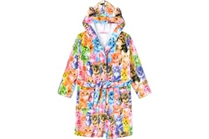 CHILDRENSTAR Girls Robe Kids Cat Bathrobes Plush Soft Fleece Pajamas Sleepwear