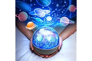 ONE FIRE Solar System for Kids Projector Night Light, 360°Rotating+5 Films Planet Space Projector for Bedroom, Bright Night Light for Boys Room, Space Toys for Kids 3-5, Solar System Planet Toys for Boy Gifts