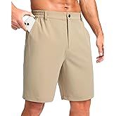 Pudolla Men's Casual Shorts 7"/9"/5" Lightweight Golf Shorts with 3 Pockets Stretch Quick Dry Comfy Work Shorts