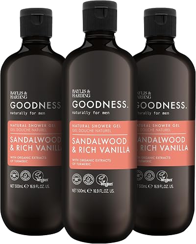 Baylis & Harding Goodness Men’s Sandalwood & Vanilla Shower Gel 500 ml Pack Of 3