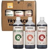 Biobizz Try Pack Indoor - Organic Indoor Plant Fertilizer Kit with Bio Grow, Bio Bloom and Top Max - Nutrient Set for Growth and Flowering, 1-4 Plants - 3 x 250ml