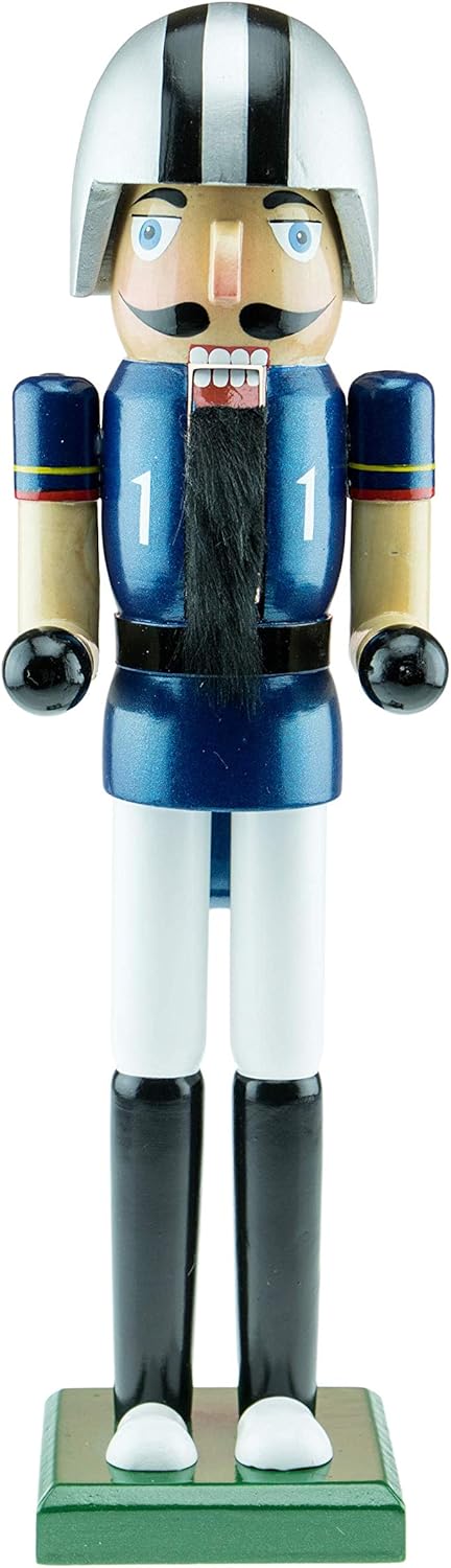 Nutcrackers - Clever Creations Football Player 15 Inch Traditional Wooden Nutcracker, Festive Christmas Décor for Shelves and Tables