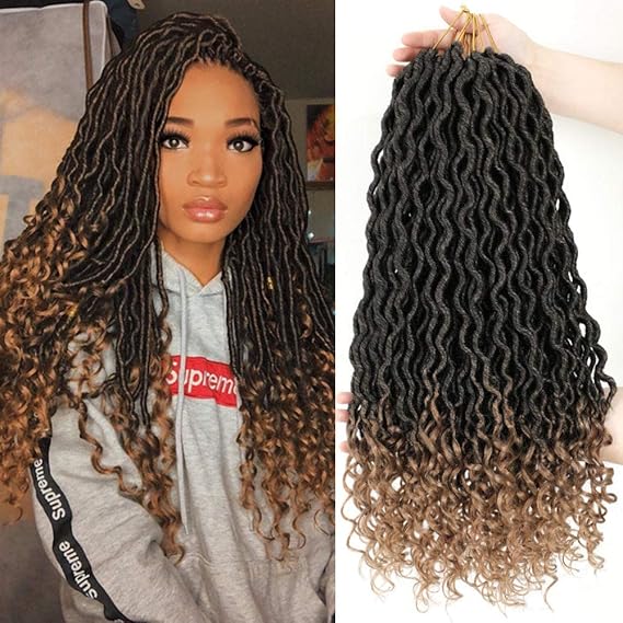 Amazon Co Jp Lihui メンズ 6ピース ロット女神ロックかぎ針編みヘアフェイクロックかぎ針編みヘア波状フェイクロック付きカーリーエンド合成編組ヘアエクステンション インチ 6パック 1b 27 服 ファッション小物