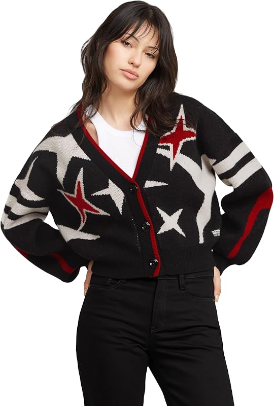 Femme Holiday loose cardigan knit , Noir (dk black D25730-D939-6484), S — photo 1 sur 6