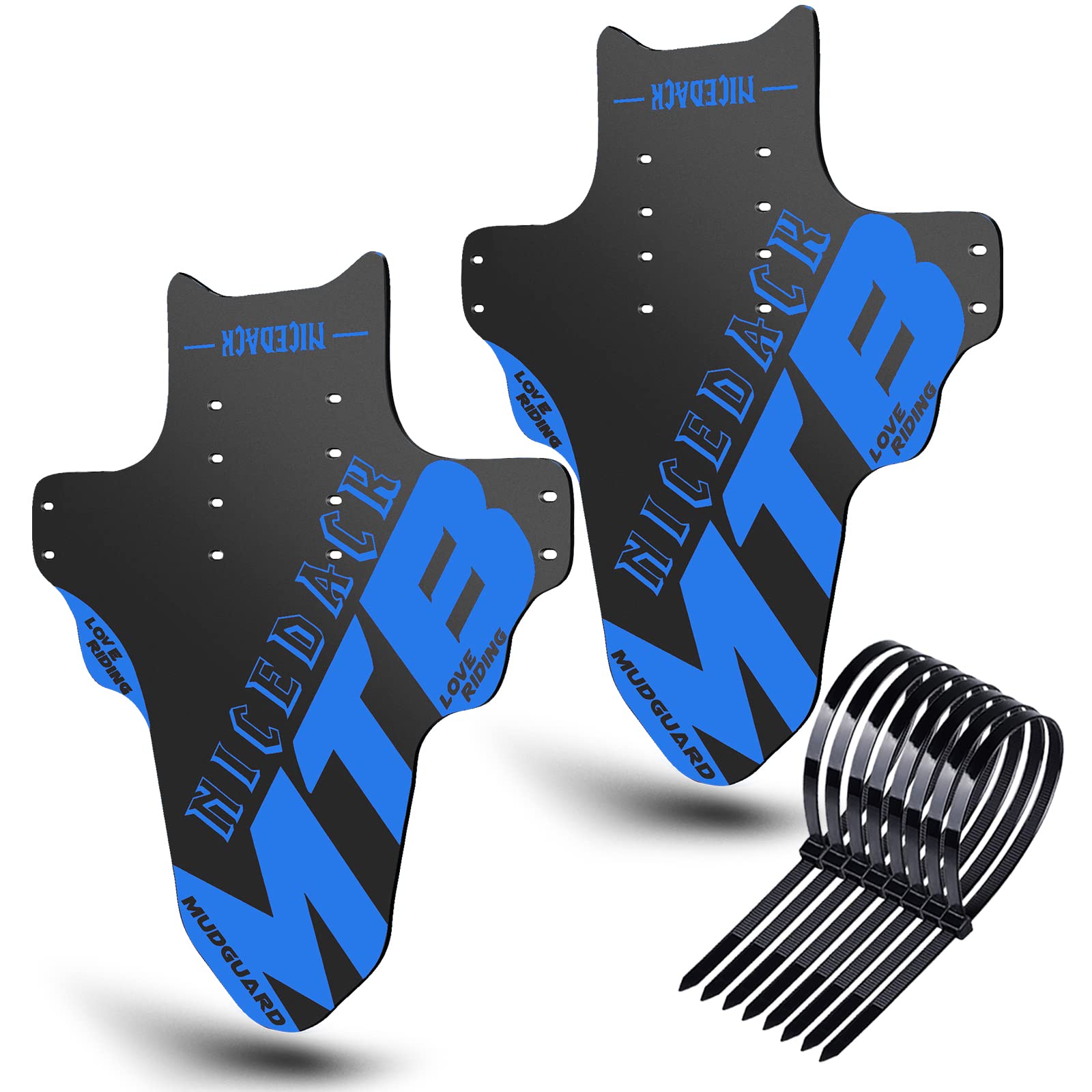 NICEDACK Mudguards Mountain Bike, 2 Pieces Mudguard Fit 20-29 Inch MTB Mudguard Front and Rear Compatible Bicycle Splash Guard (Carbon fibre black)