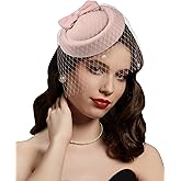 Cizoe Fascinator Hats for Women 20s 50s Vintage Pillbox Hat Kentucky Derby Fascinators Flower Veil Wedding Tea Party Hat