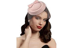 Cizoe Fascinator Hats for Women 20s 50s Vintage Pillbox Hat Kentucky Derby Fascinators Flower Veil Wedding Tea Party Hat