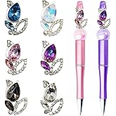 6Pcs Tulip Rhinestone Alloy Beads for Pens Colorful 3D Tulip Focal Spacer Beads for DIY Craft Beadable Pens Jewelry Bracelet Necklace Earrings Keychain Making