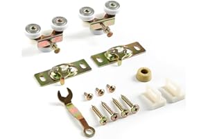 MAXXGEEK Sliding Pocket Door Top Hanger Rollers Fit Johnson Part #1125 & #1500 Hardware Kit, 1" Nylon Ball Bearing Wheels, 200lbs Weight Capacity, 2 Pack