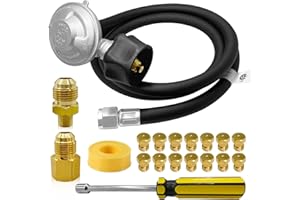 FJXBYWM Natural Gas to Propane Conversion Kit for Weber Genesis,Genesis II,for Weber Spirit II 310/315/210–Includes 5FT Propane Regulator Hose for Weber Grills,14 Orifices (3 Sizes),3/8”Fittings and Tools.