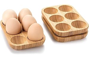 Wooden Egg Holder Set丨3 pcs, 18 Holes丨Rustic Egg Tray, Usable in Kitchen Refrigerator, Countertop for Display or Storage